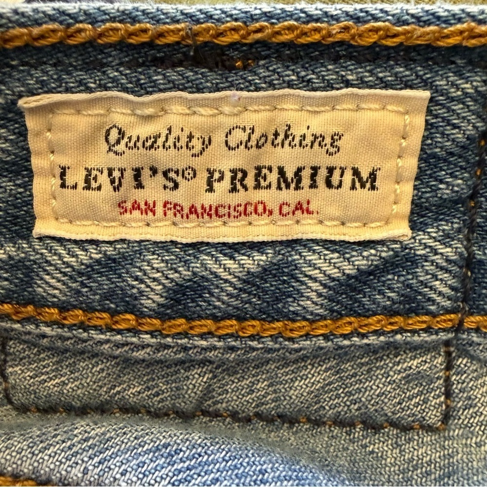 Levi’s Premium Ribcage Straight Ankle Jeans Women’s 31 High Rise Distressed Blue - Picture 5 of 14